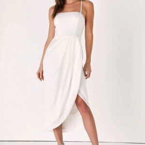 Lulus White Tulip Dress | Size M